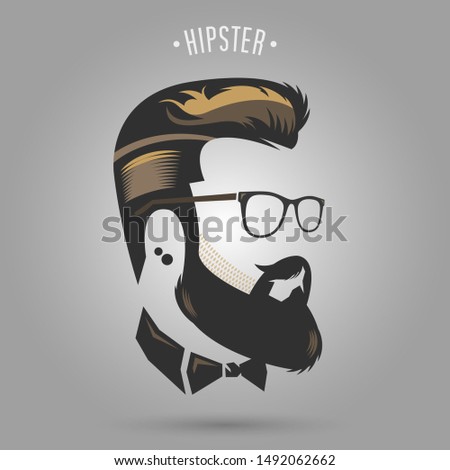 Hipster men gold hair color fashion design vector