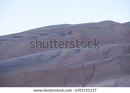 Hikers on the Sand Dunes at Great Sand Dunes National Park and Preserves 