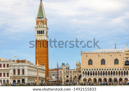 Campanile di San Marco in the sunny day in Venice, Italy