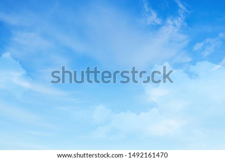 blue sky with cloud background Royalty-Free Stock Photo #1492161470