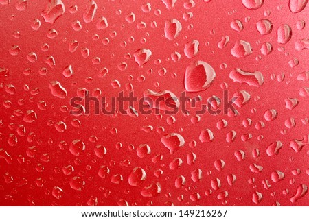 Close-up of water drops on metal surface as background. 
