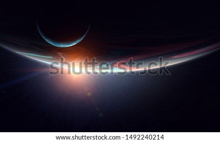 Abstract space image with planets
