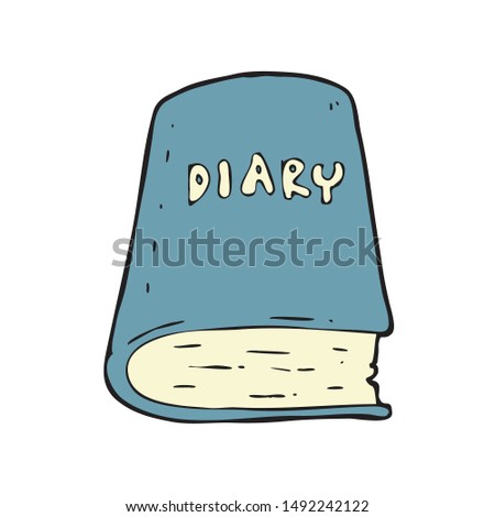 digitally drawn illustration diary book design. hand drawing style