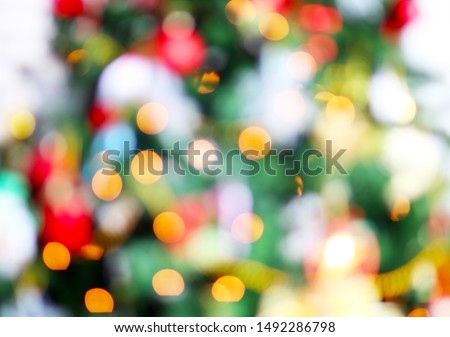 colorful of abstract blurred light background for christmas and festival