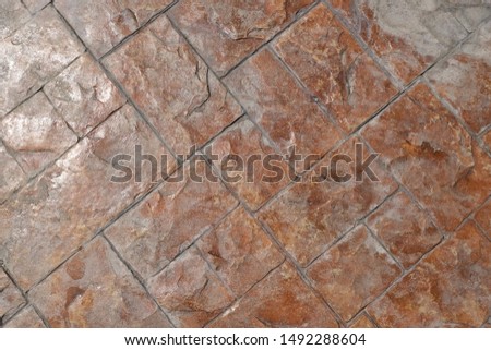 Old red brown brick floor pattern texture.