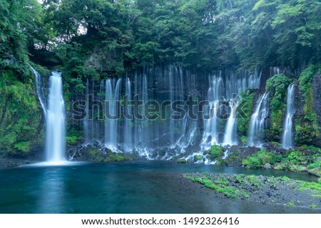 Shizuoka Shiraito Falls in Fujinomiyashi, Shizuoka Prefecture, Japan. Royalty-Free Stock Photo #1492326416