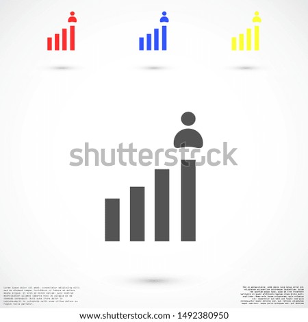 Customer service priority icon. Customer sign with star image. Customer icon and best, favorite, rating symbol.Vector Following Account Icon. Ideal Man. Man and three stars outline icon.