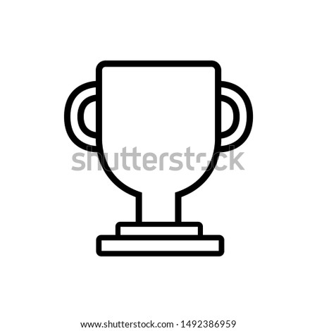trophy icon stroke outline illustration vector