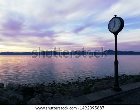 Picture of sky and lake in Bracciano, Italy. 