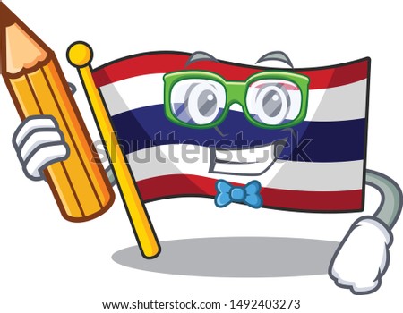 Student flag thailand isolated with the character