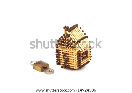 Matches house with the keys, isolated