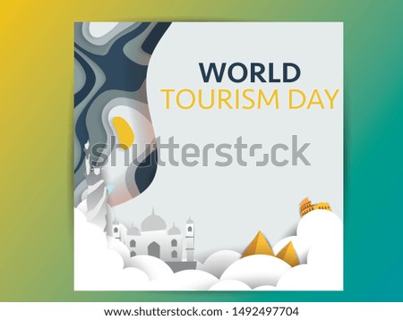 Traveling flat illustration. World Tourism Day vector illustration.