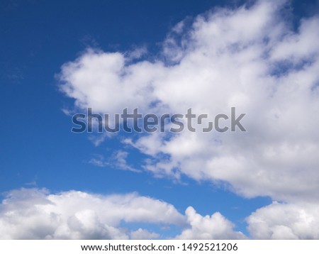 fluffy clouds in the blue summer sky