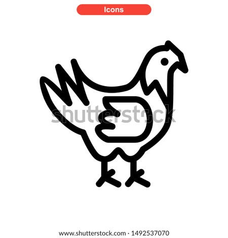 chicken icon isolated sign symbol vector illustration - high quality black style vector icons
