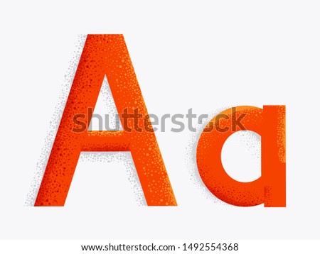 Illustration of Decorative Alphabet with Capital and Small Letter A and Dust Particle Effect
