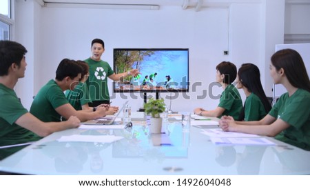 Participation Concept. Volunteer Team talking for work together at meeting room. 4k Resolution. Royalty-Free Stock Photo #1492604048