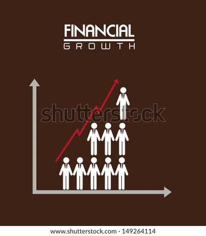 financial growth over brown background vector illustration 