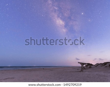 Milky Way during the Blue hour deep in the heart of Texas. Gulf of Mexico night sky