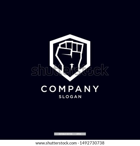 bold fist arrow vector logo template