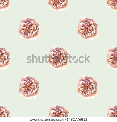 Seamless pattern with watercolor pale roses