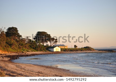 boat houses beach cabin ocean sea water sunrise bellarine peninsula victoria austrlalia