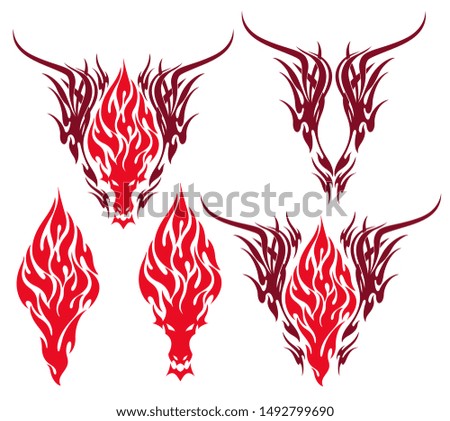 Vector illustration of the beautiful tribal and dragon,