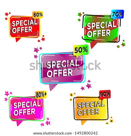 icon sale set . Advertisement banner for Sale Promotion offer background in vector