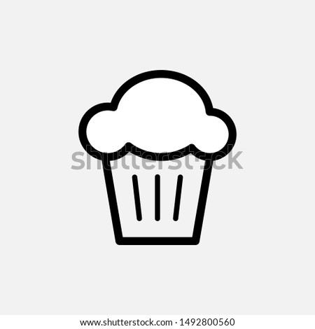 Cup Cake Icon - Vector, Sign and Symbol for Design, Presentation, Website or Apps Elements. 