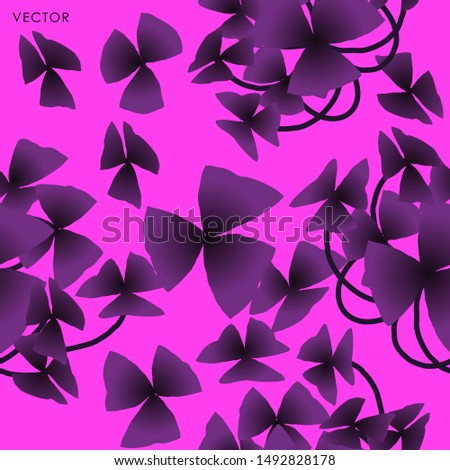 Butterfly flower seamless pattern, Vector illustration design element