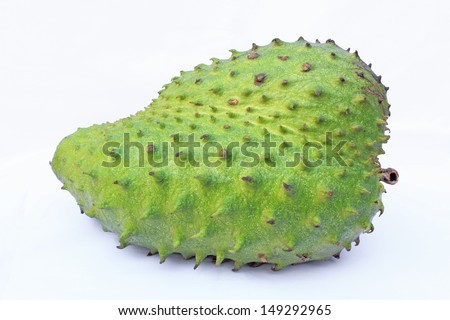 Soursop or Prickly Custard Apple or Durian belanda (Annona muricata L.) isolated on white background Royalty-Free Stock Photo #149292965