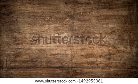 Dark Brown Wood Texture with Scratches as Background Royalty-Free Stock Photo #1492955081