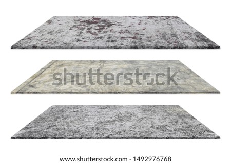 Set of concrete shelves isolated on white background. For product display or design