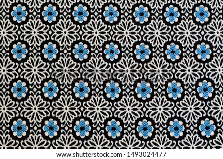 Blue flower material for dress