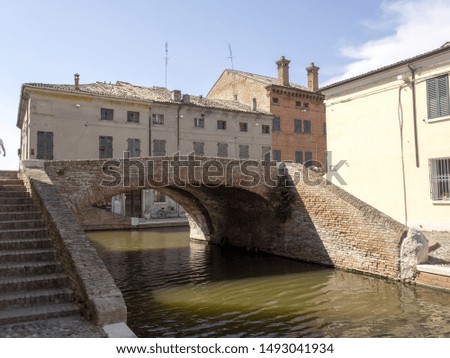 Charming little town of Comacchio, with traditional canals, Italy
