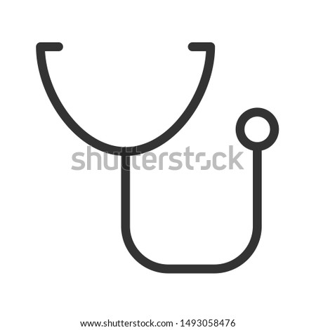stethoscope outline vector icon isolated on white background. stethoscope flat icon for web, mobile and user interface design. medical healthcare concept