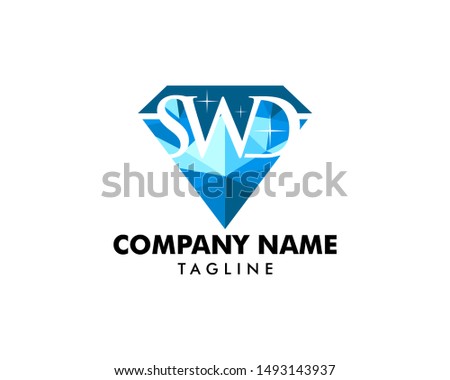 Initial Letter SWD Diamond Shape Logo Template Design