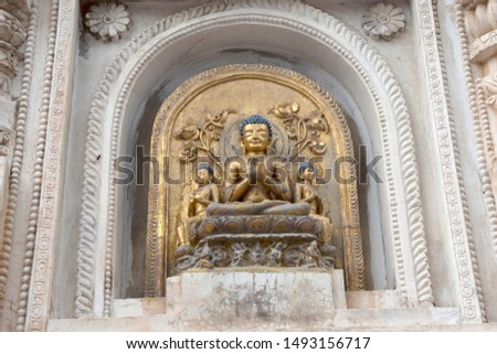 Beautiful Buddha statues at Mahabodhi Stupa Bodh Gaya 