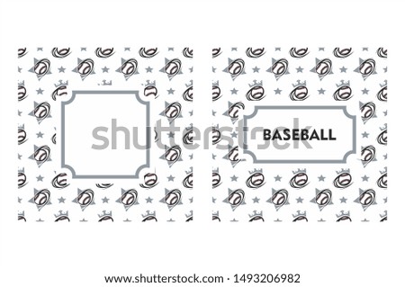 Baseball Ball Seamless Pattern Frame Set of 2