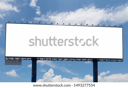 Blank billboard for advertisement and sky blure background