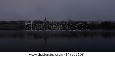 The Tjornin small urban lake of Iceland located in the middle of the capital Reykjavik