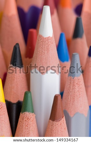 close view of color pencils
