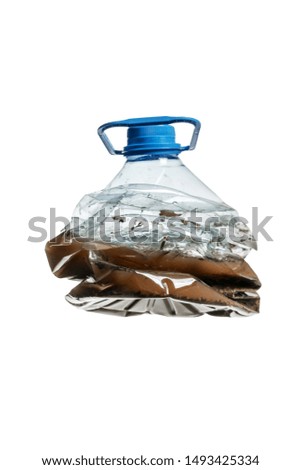 Crush Plastic Bottle with Dirt