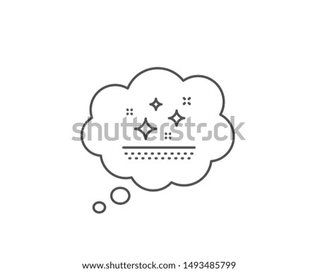 Clean skin line icon. Chat bubble design. Cream care sign. Cosmetic lotion symbol. Outline concept. Thin line clean skin icon. Vector