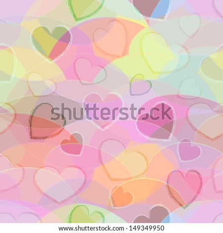 Seamless abstract pattern with hearts