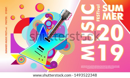 Summer and Music Festival Banner and Background Template for Event, Magazine, and Web Banner.