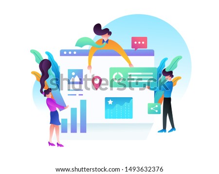 Business Start Up Concept for web page, banner, presentation, social media. Vector illustration, business project startup process, idea through planning and strategy, time management, realization