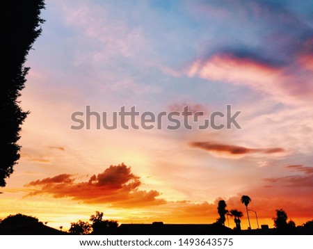 Bright Arizona colorful sunset picture