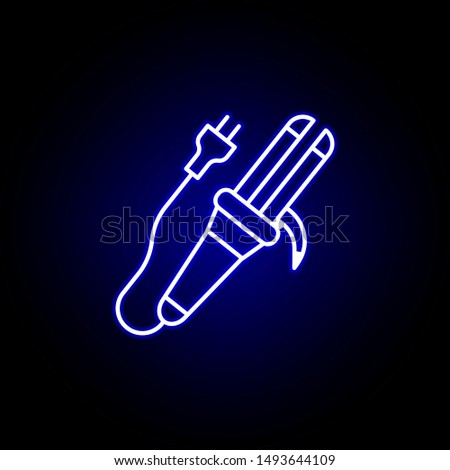 hair curler line neon icon. Elements of Beauty and Cosmetics illustration icon. Signs and symbols can be used for web, logo, mobile app, UI, UX
