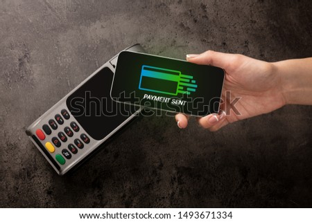 Payment accepted on terminal with mobile phone