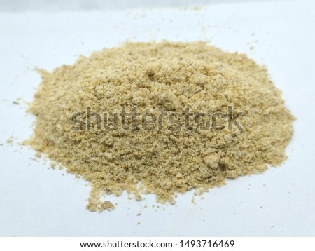 A picture of fenugreek powder on white background